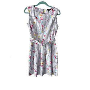 Nautica Belted Sleeveless Pleated Dress with Pockets Sail Flags